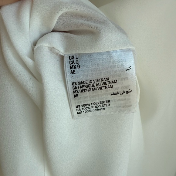 Alfani White Relaxed Blouse with Rounded Neckline & Zip closure, Sz L - Picture 6 of 6